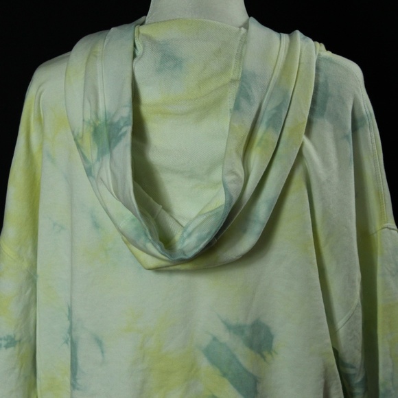 Mono B | Yellow & Green Tie Dye Cropped Hoodie | Sz L - Picture 9 of 16